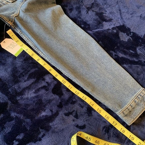 Time And Tru Denim Jean Jacket NEW Womens Large Stretch Buttons Pockets Boho - Picture 14 of 14